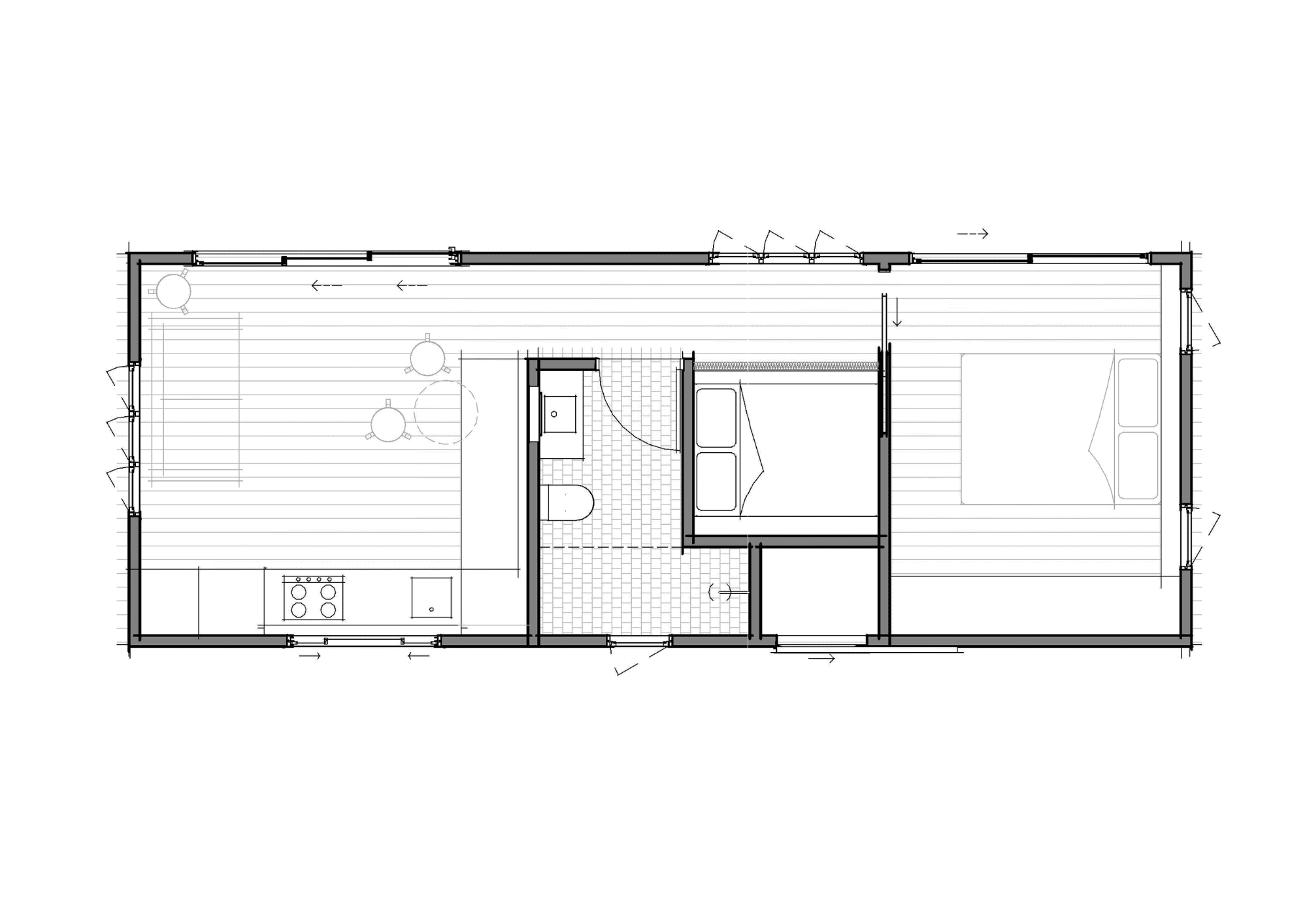 Flex 10.8 floor plan, 10.8m by 4.0m